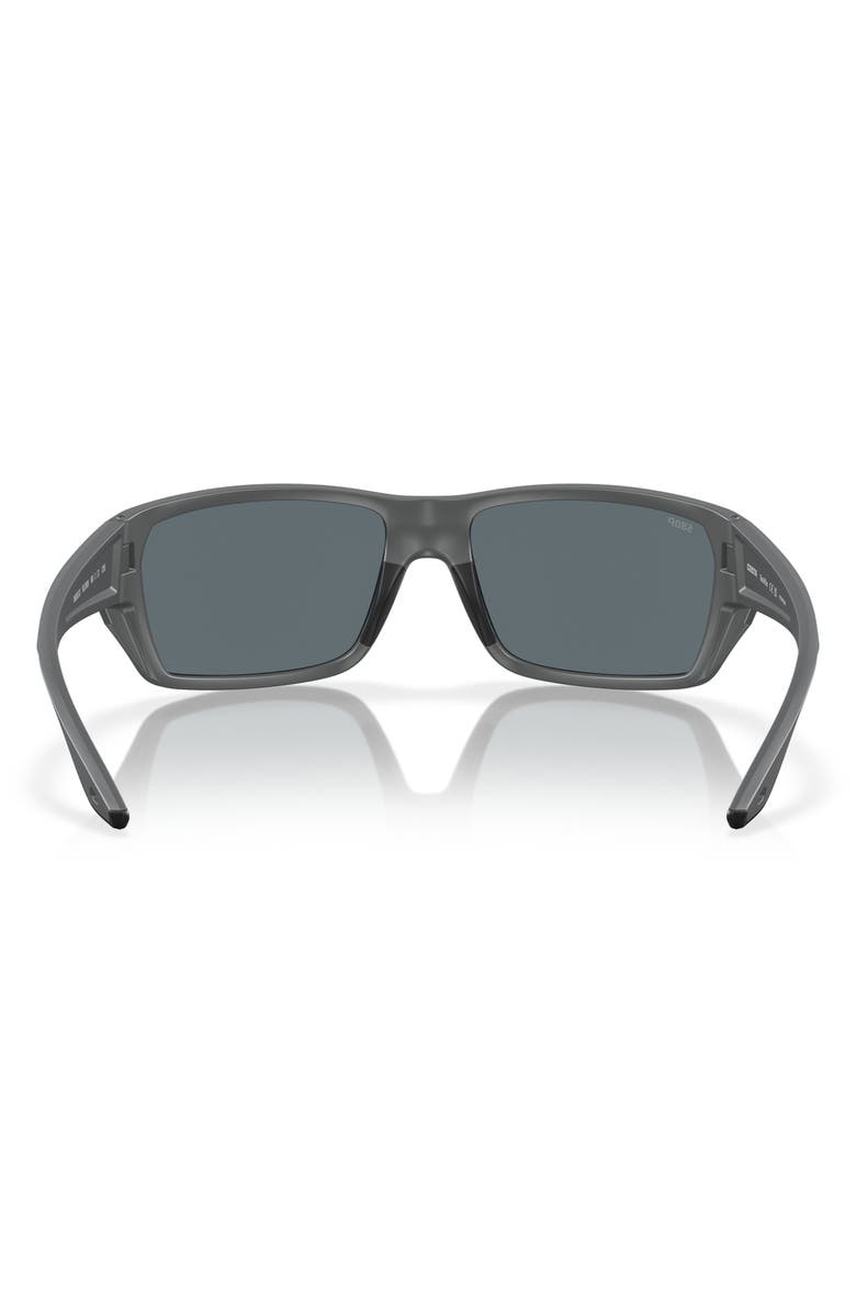 Costa Del Mar Tailfin 60mm Polarized Rectangular Sunglasses, Alternate, color, Matte Gray/ Blue Mirror 580P