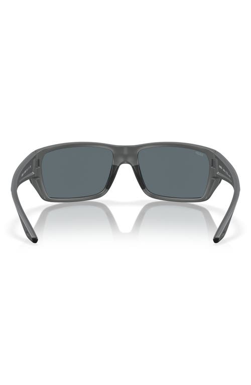 Costa Del Mar Tailfin 57mm Polarized Rectangular Sunglasses In Matte Gray/blue Mirror 580p