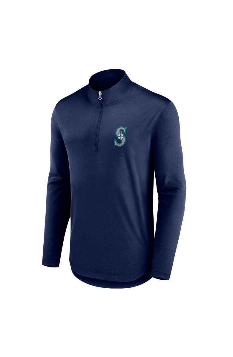 FANATICS Men's Fanatics Branded Navy Seattle Mariners Quarterback Quarter-Zip Top, Alternate, color, Navy