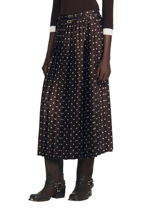 Scarf print midi skirt