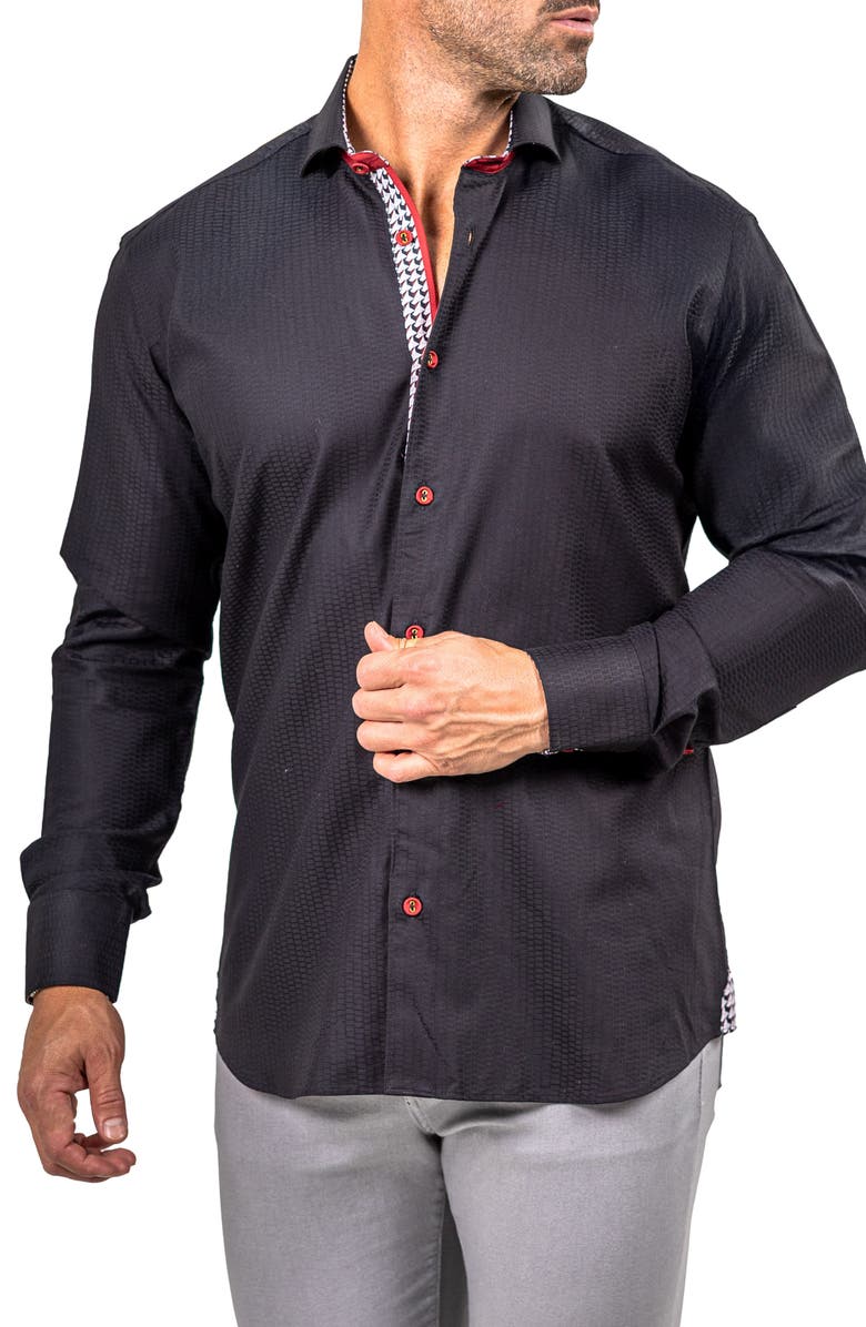 Maceoo Eins Marthy Contemporary Fit Cotton Button-Up Shirt, Alternate, color, 