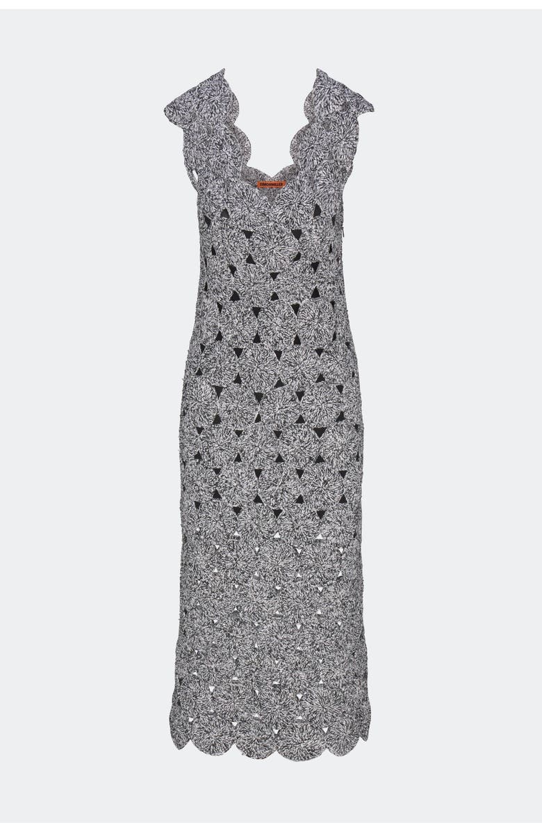 SIMONMILLER Muro Crochet Dress, Main, color, Black/White Space Dye