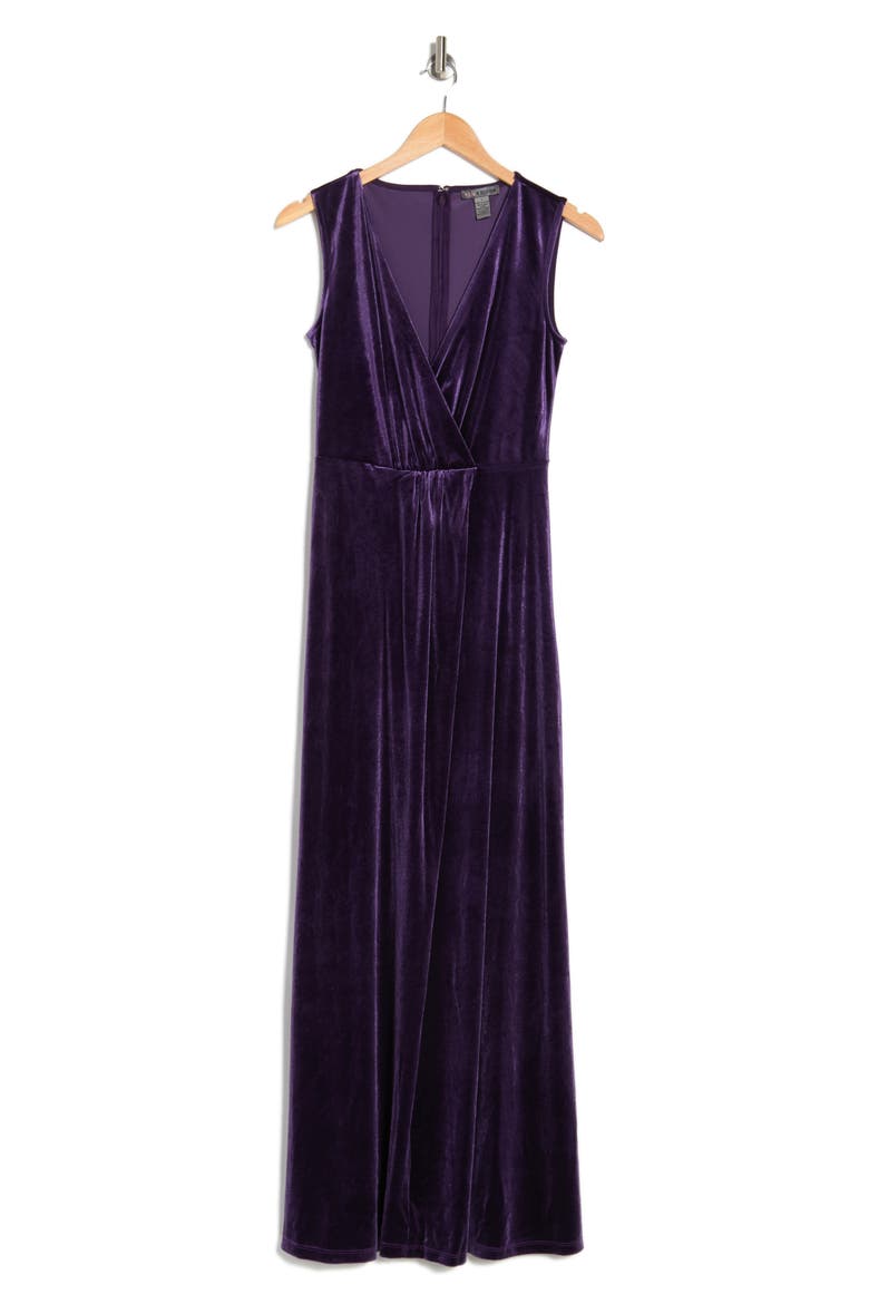 Munich Velvet Twist Front Sleeveless Maxi Dress, Alternate, color, BLACKBERRY CORDIAL
