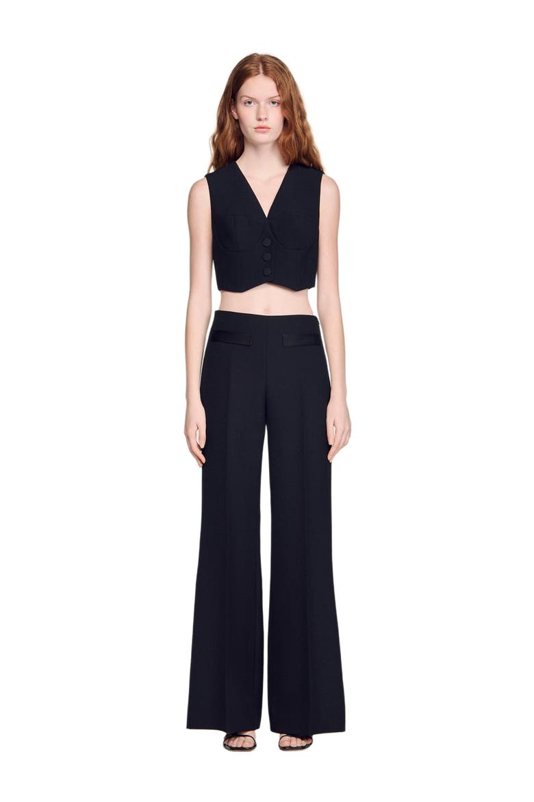Cropped vest, Alternate, color, Black