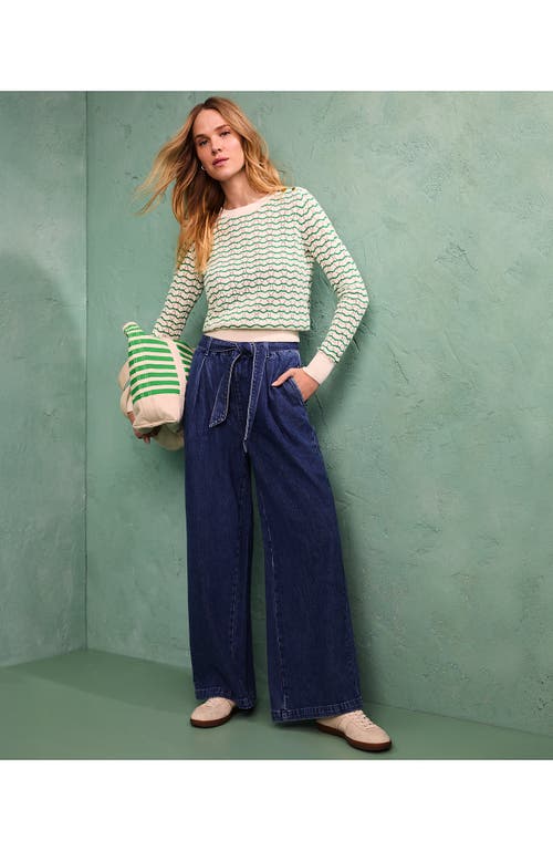 Lands' End High Ridge Twill Pull On Pleated Wide Leg Pants In Crawford Wash