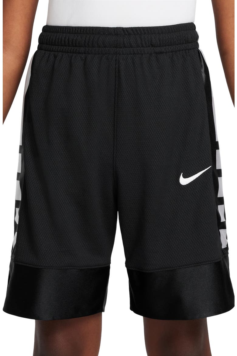 Kids' Dri-FIT Elite Basketball Shorts, Alternate, color, BLACK/ WHITE