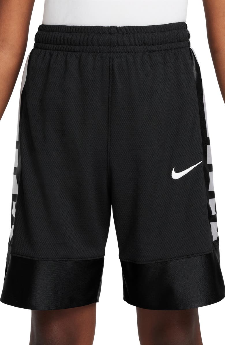 Nike Kids' Dri-FIT Elite Basketball Shorts, Alternate, color, Black/ White