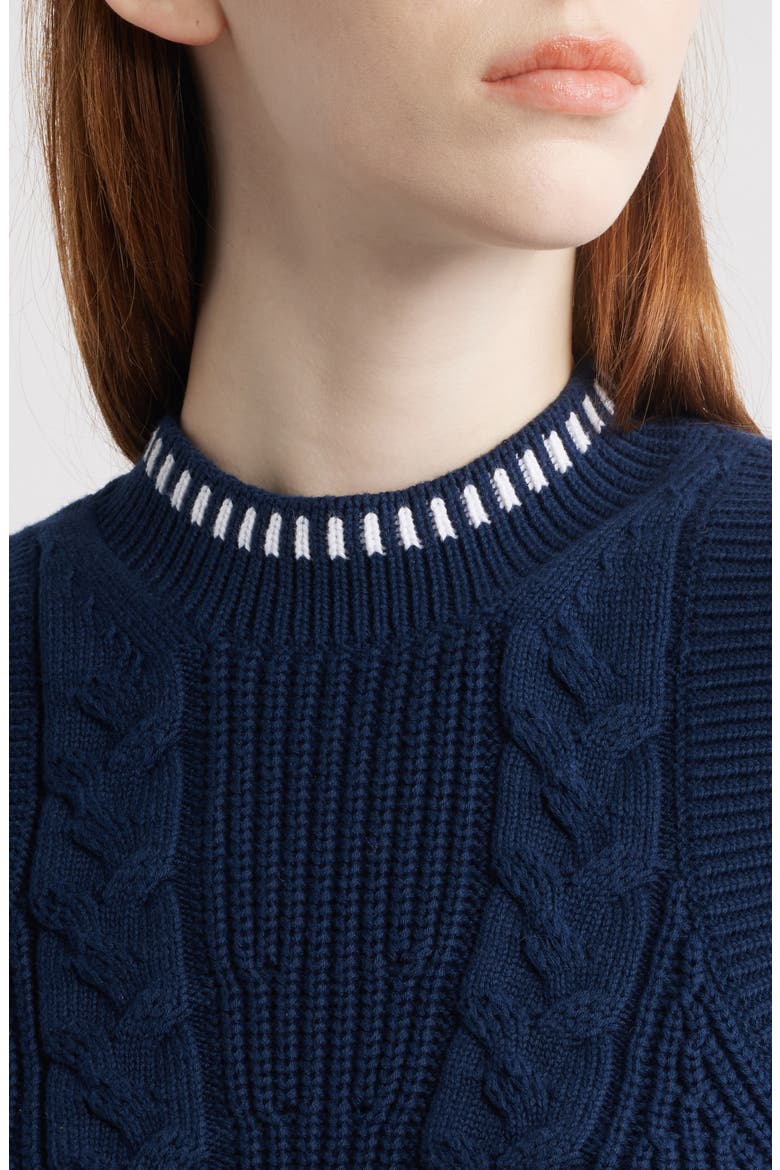 Zoey Cable Stitch Sweater Vest, Alternate, color, DARK BLUE MULTI