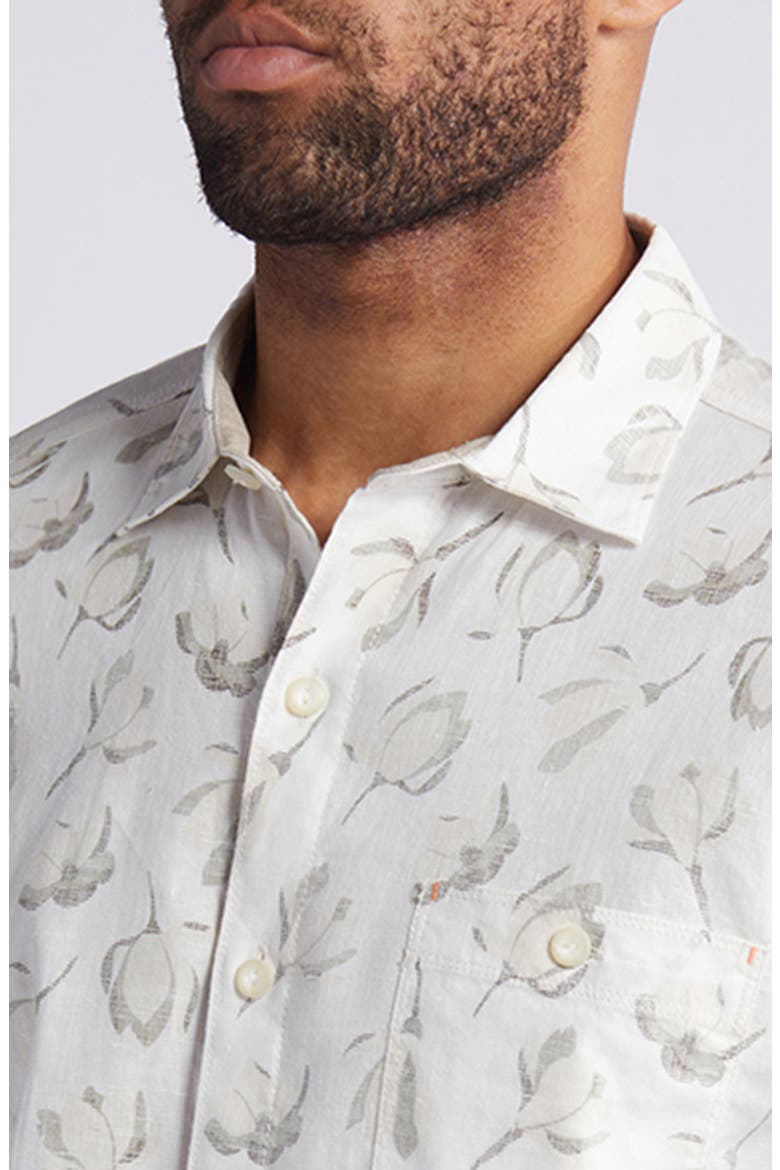 Barbados Breeze Magnolia Bloom Stretch Button-Up Shirt, Alternate, color, CONTINENTAL