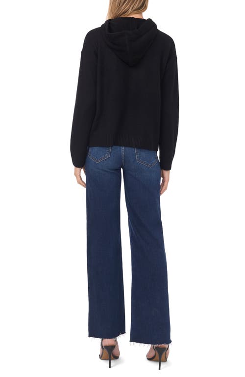 Vince Camuto Intarsia Heart Sweater Hoodie In Black