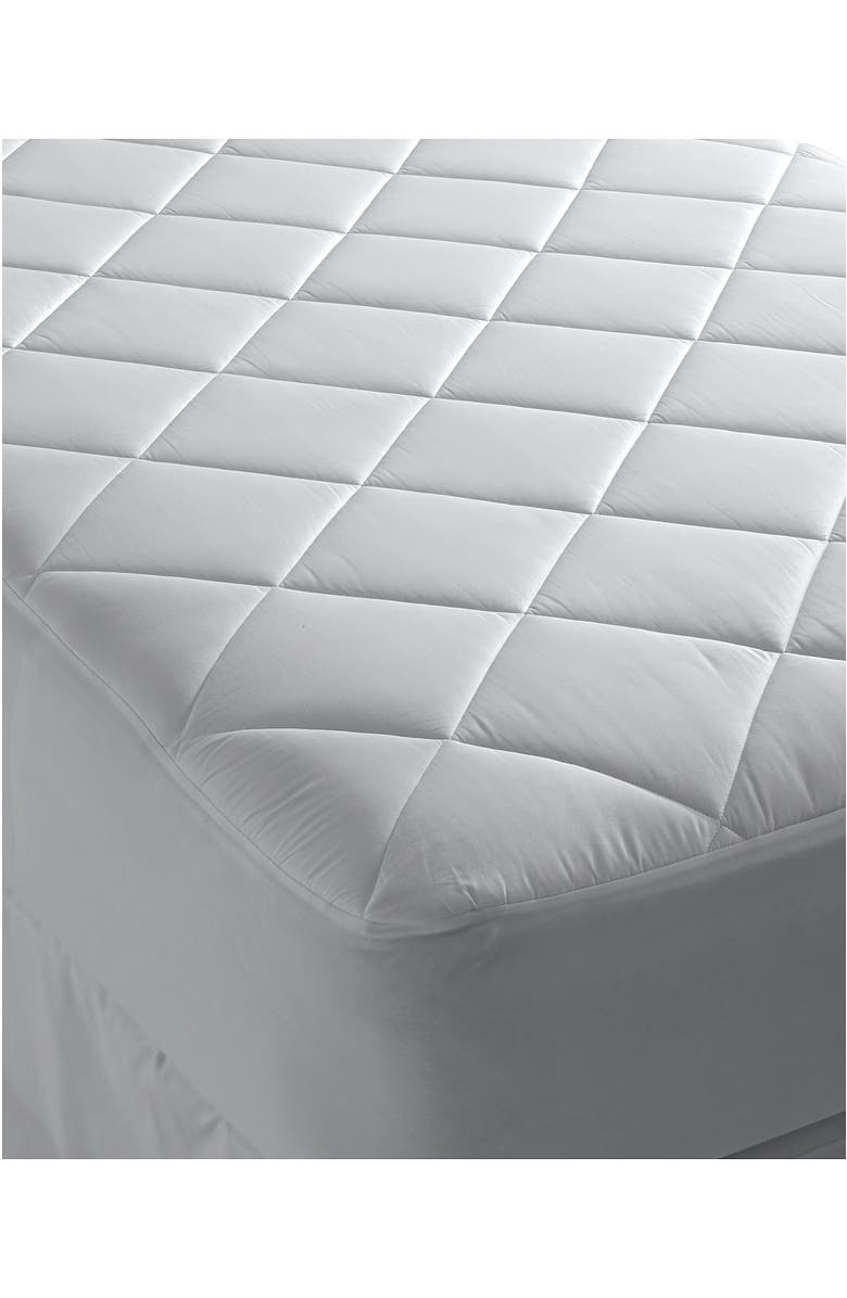 Lands' End Supima Mattress Pad, Main, color, White