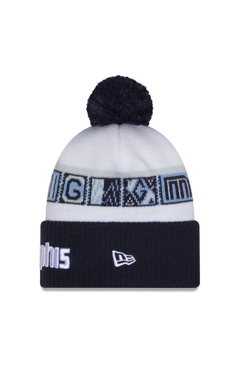 New Era Men's New Era Navy/White Memphis Grizzlies 2025/26 City Edition Cuffed Knit Hat with Pom, Alternate, color, Navy