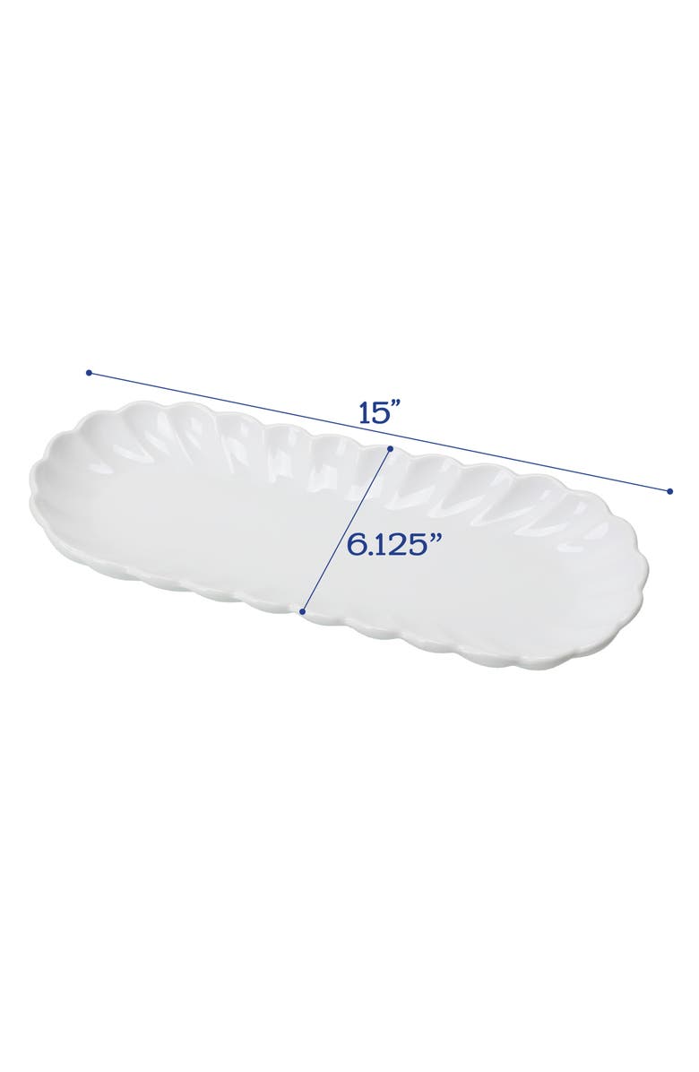 BIA Cordon Bleu Petal Set of 2 Oblong Serving Platters Set, Alternate, color, White