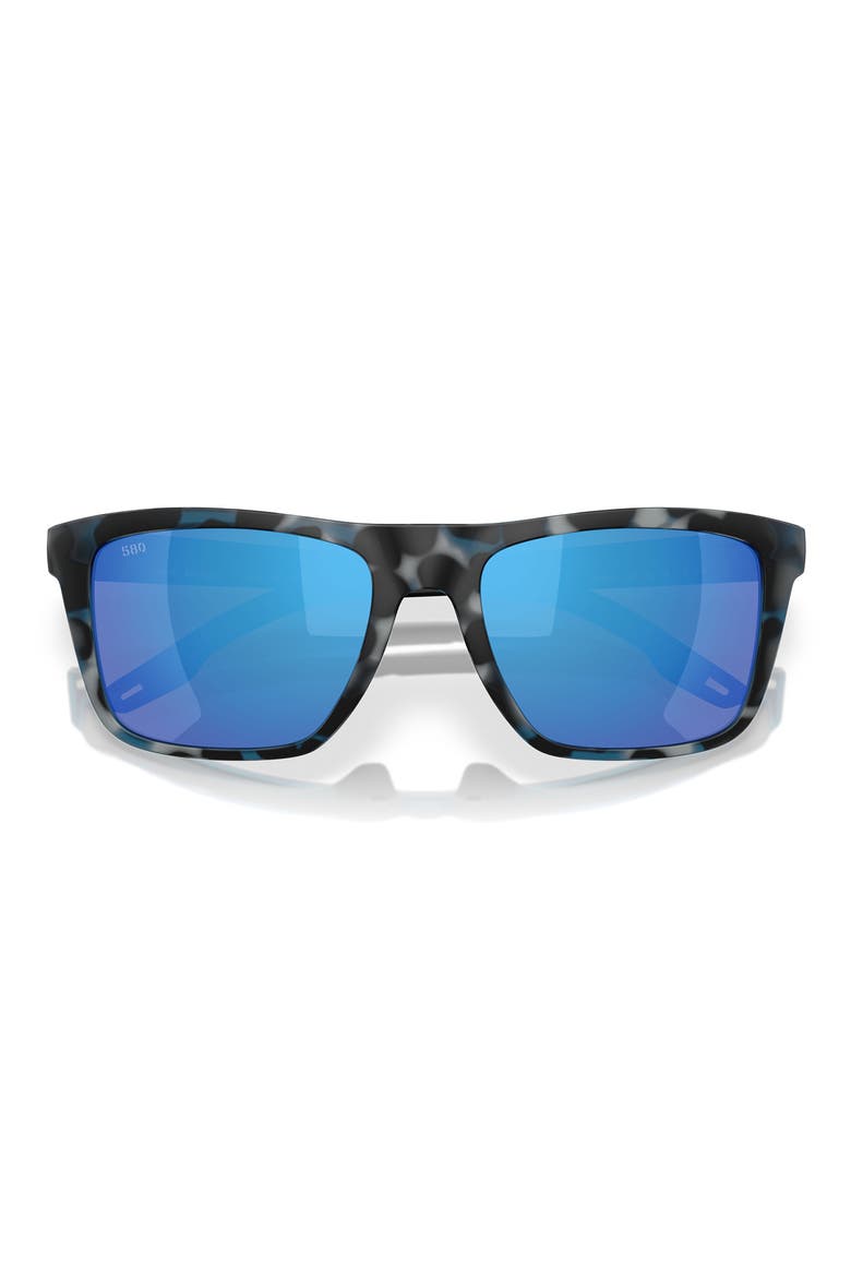 Mainsail 55mm Mirrored Polarized Rectangular Sunglasses, Alternate, color, DEEP WATER CAMO / BLUE