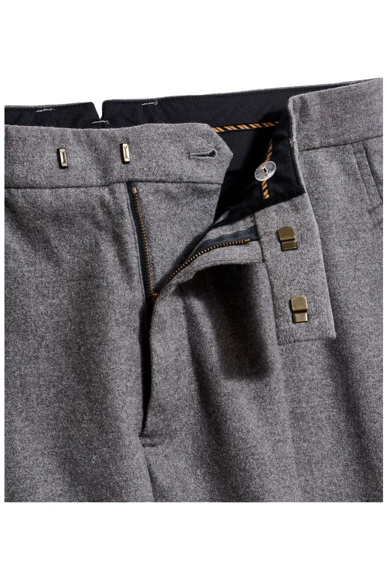 Flat Front Cotton Flannel Dress Pants, Alternate, color, GREY HEATHER