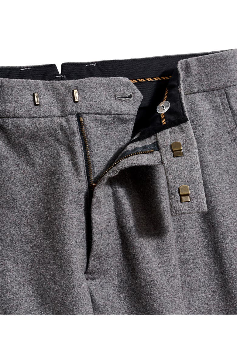 Billy Reid Flat Front Cotton Flannel Dress Pants, Alternate, color, Grey Heather