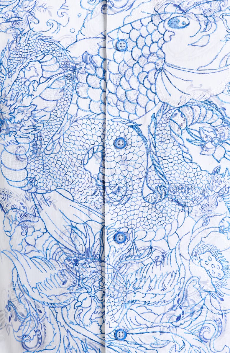 Robert Graham Ramsey Long Sleeve Button-Up Shirt, Alternate, color, White/ Blue