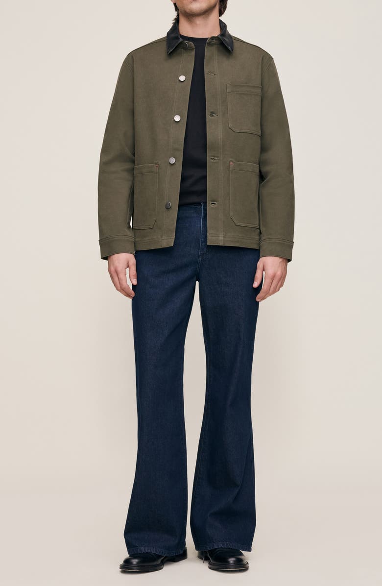 DL1961 Sean Leather Collar Shirt Jacket, Alternate, color, Military Green