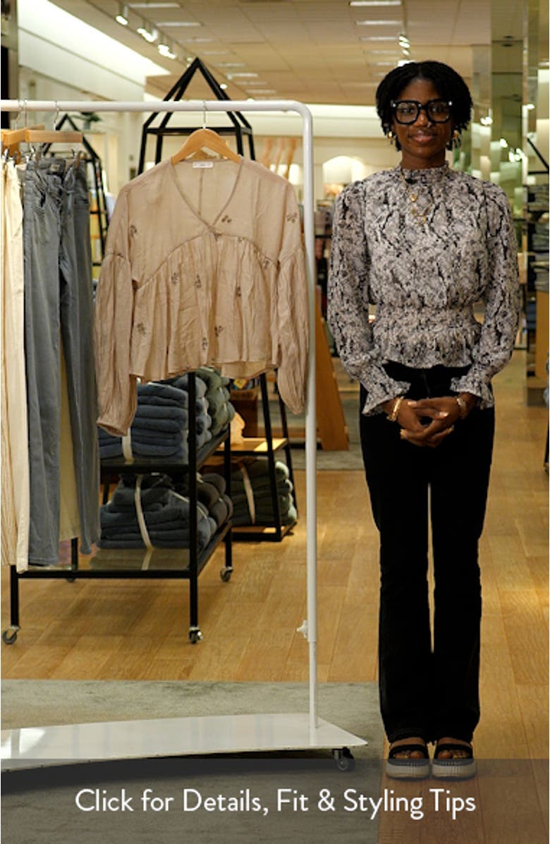 Embroidered Peplum Blouse, sales video thumbnail