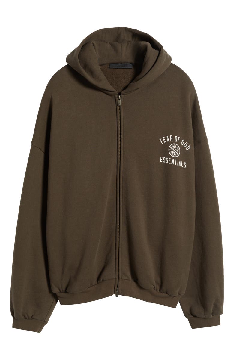 Fear of God Essentials Logo Fleece Zip Hoodie, Alternate, color, 
