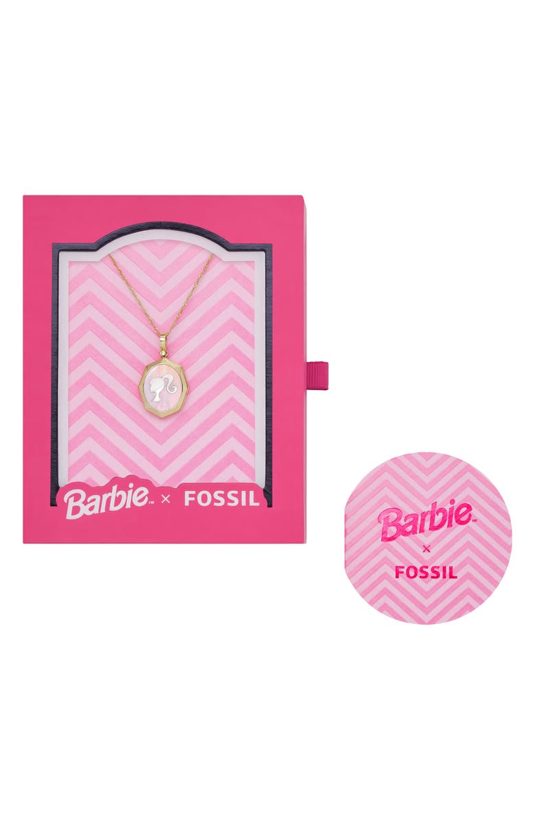 Fossil x Barbie<sup>®</sup> Locket Necklace, Alternate, color, 