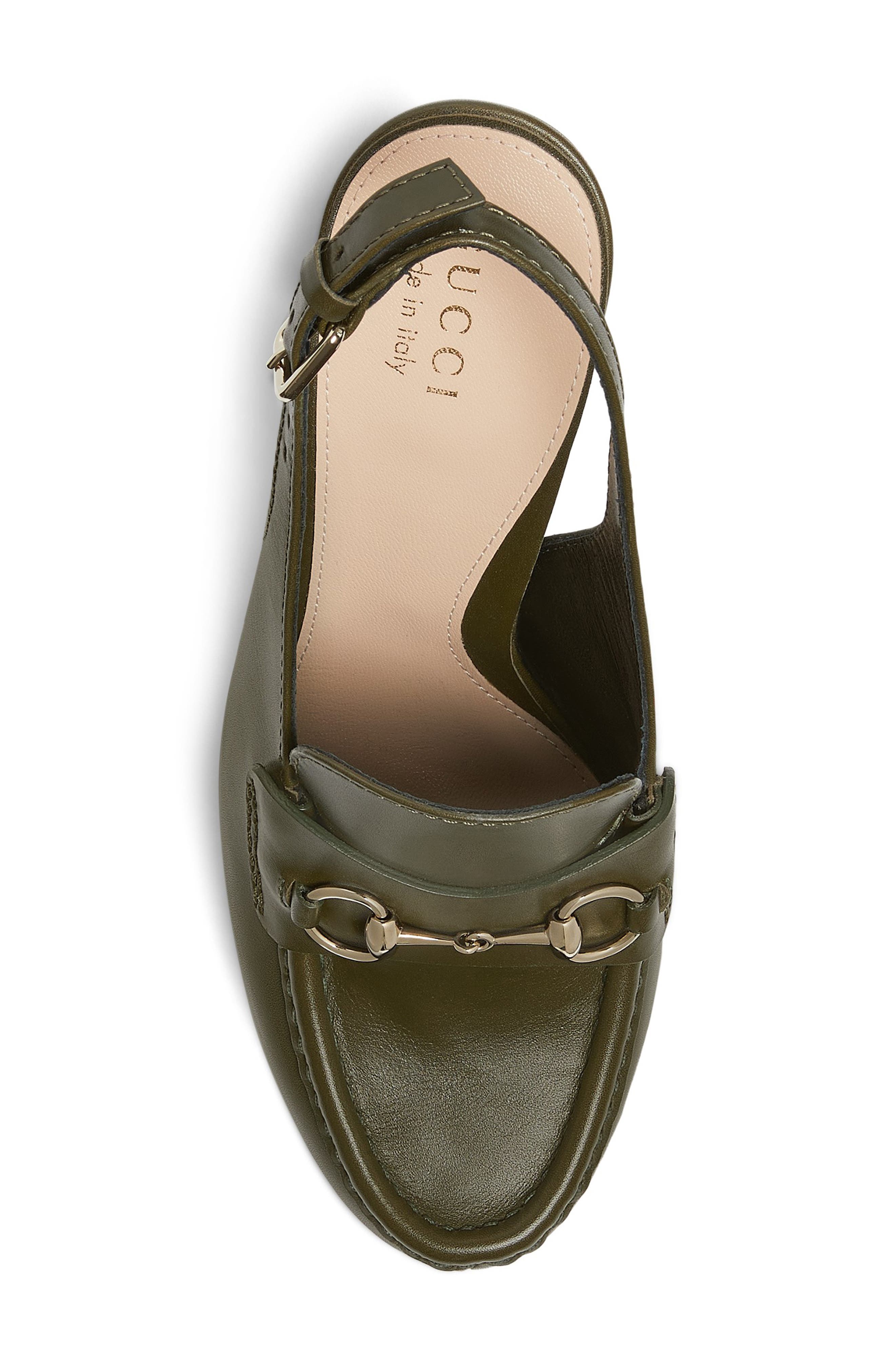 Gucci Horsebit Platform Slingback Loafer Pump, Alternate, color, 