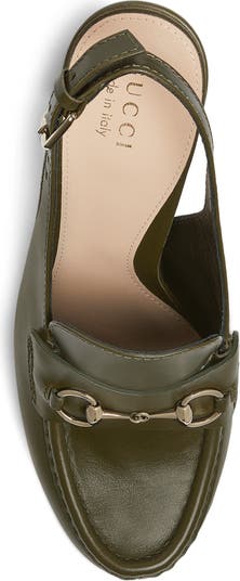 Gucci Horsebit Platform Slingback Loafer Pump (Women