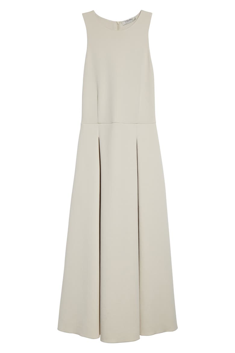 Pleated Skirt Flared Scuba Jersey Dress, Alternate, color, BEIGE
