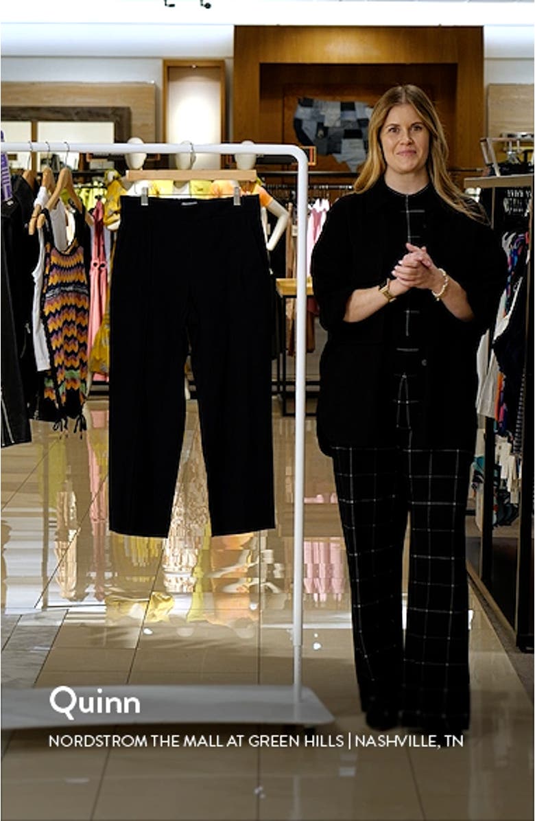 Pintuck Tapered Crop Linen Blend Trousers, sales video thumbnail