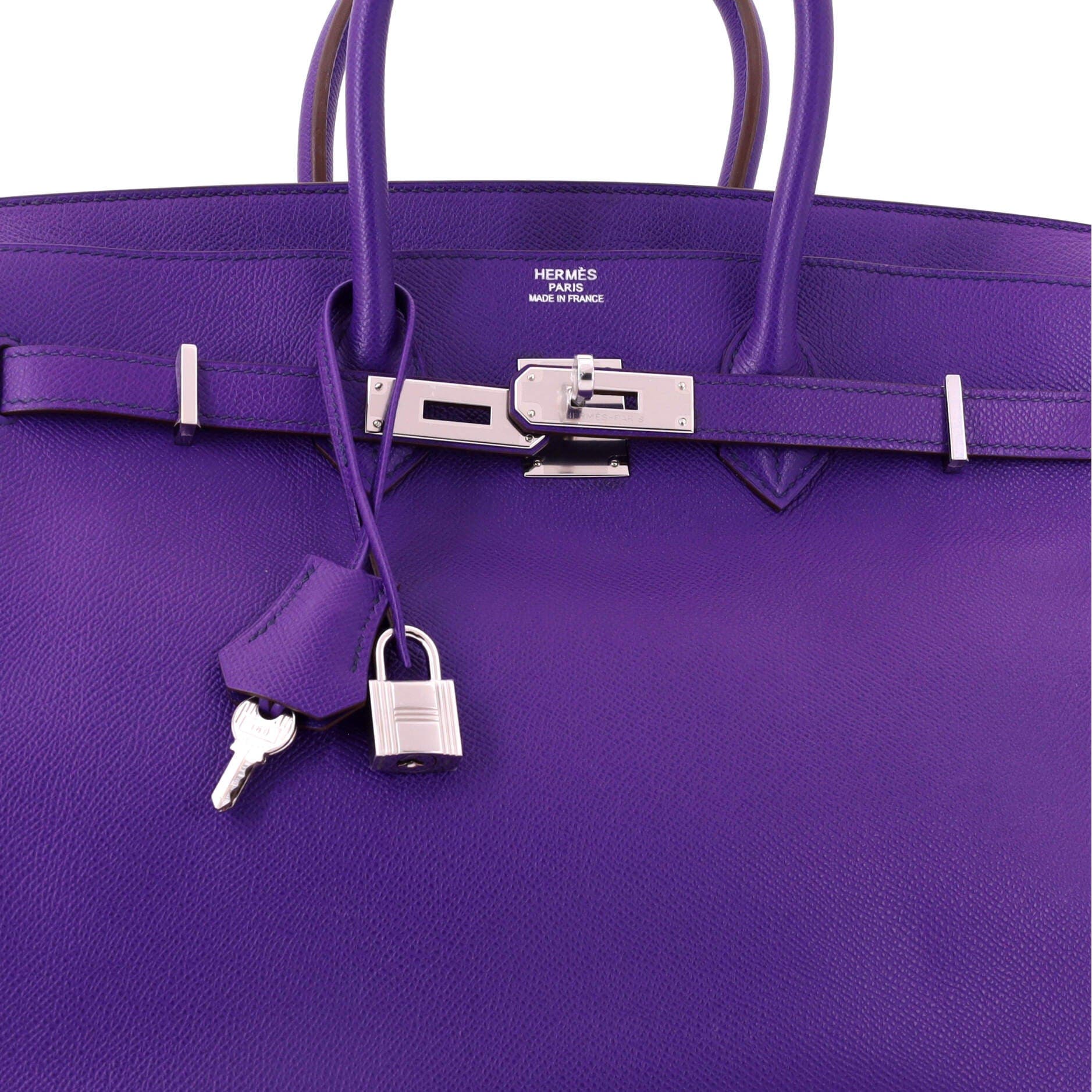 Birkin Handbag Purple Epsom with Palladium Hardware 35, Alternate, color, Red