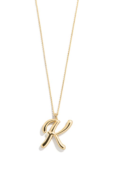 Script Initial Pendant Necklace