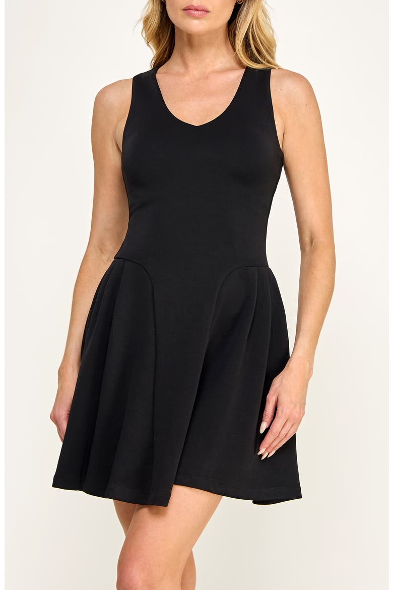 Fit & Flare Racerback Dress, Alternate, color, BLACK BEAUTY