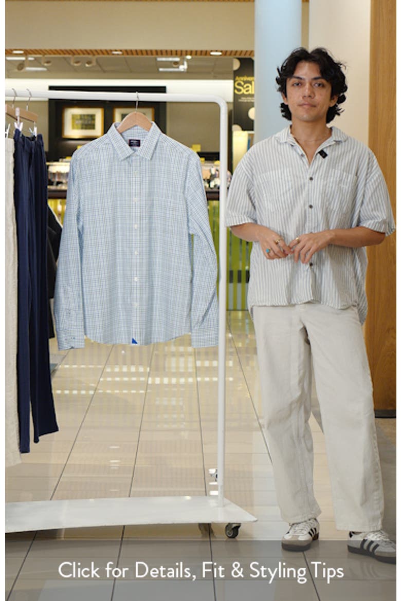 Tattersall Check Wrinkle Free Cotton Button-Up Shirt video