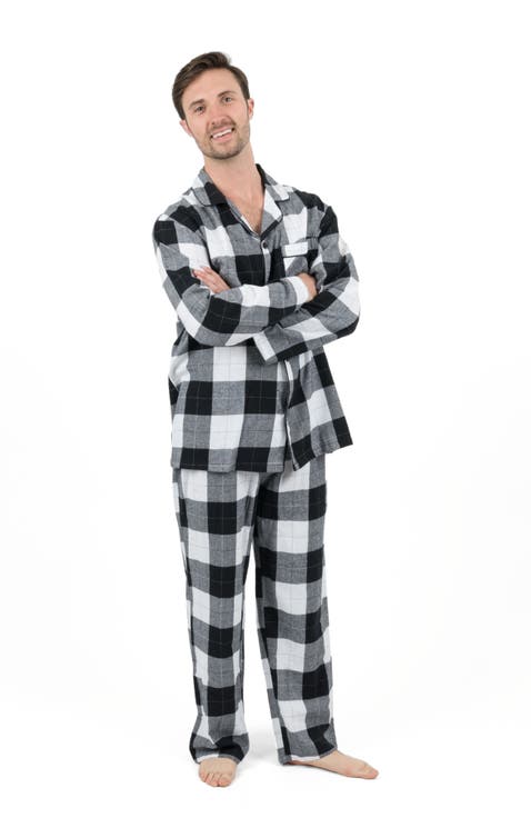 Men's Cotton Flannel Printed Holiday Pajama Set