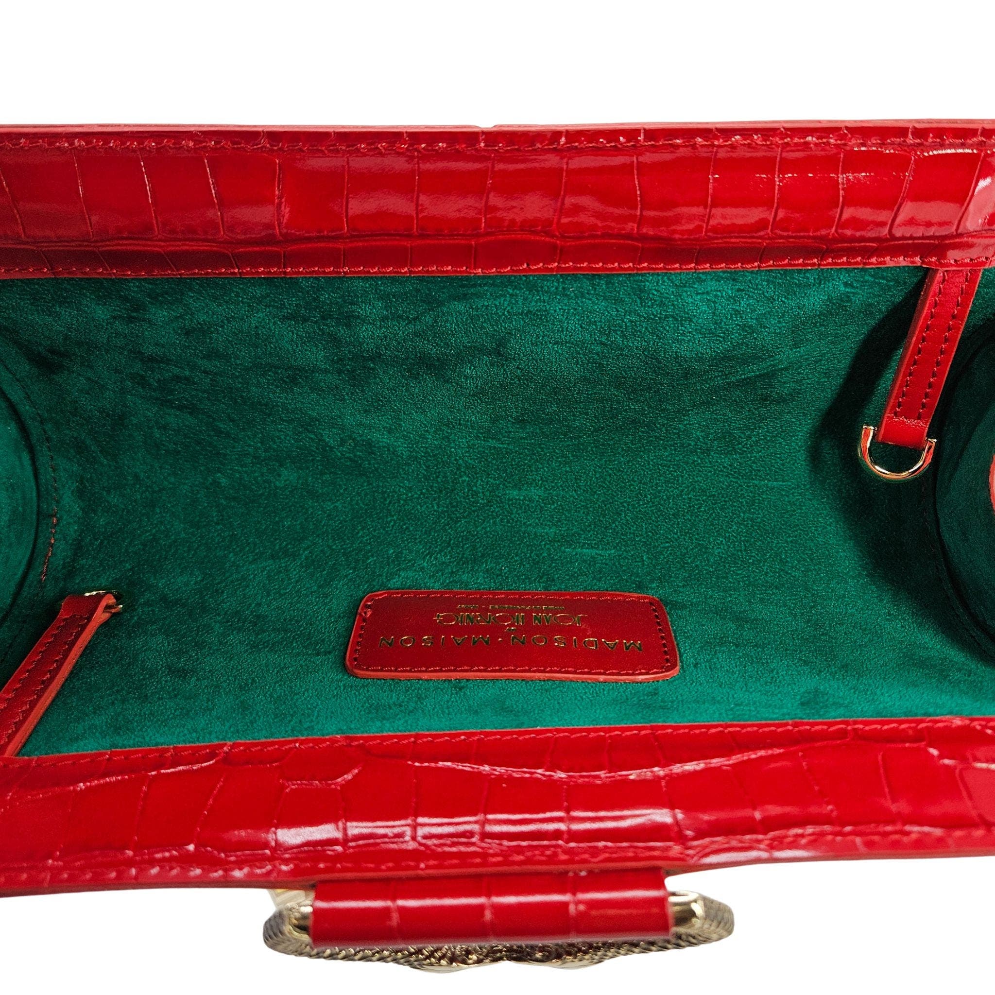 Moc Croc Clutch, Alternate, color, red