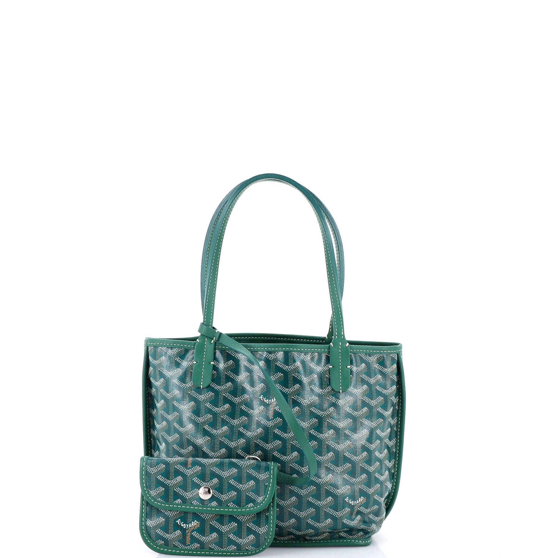 Pre-Owned Goyard Anjou Reversible Tote Coated Canvas Mini, Alternate, color, Green