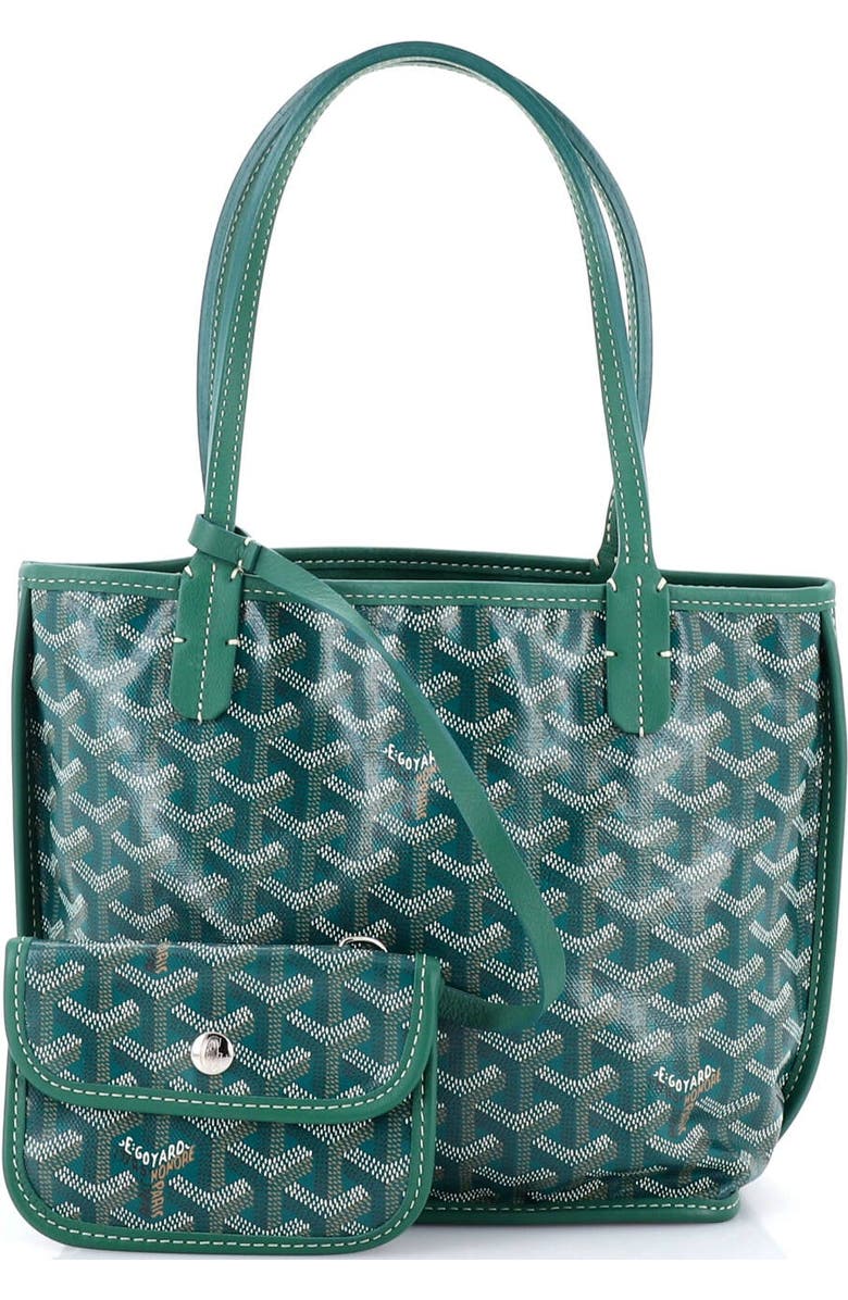 Pre-Owned Goyard Anjou Reversible Tote Coated Canvas Mini, Alternate, color, Green