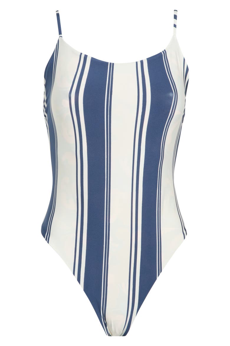Luster One-Piece Swimsuit, Alternate, color, BLUE