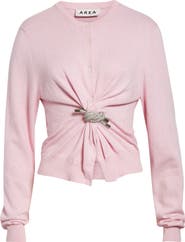 Area Crystal Knot Cotton & Cashmere Cardigan