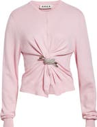 Area Crystal Knot Cotton & Cashmere Cardigan