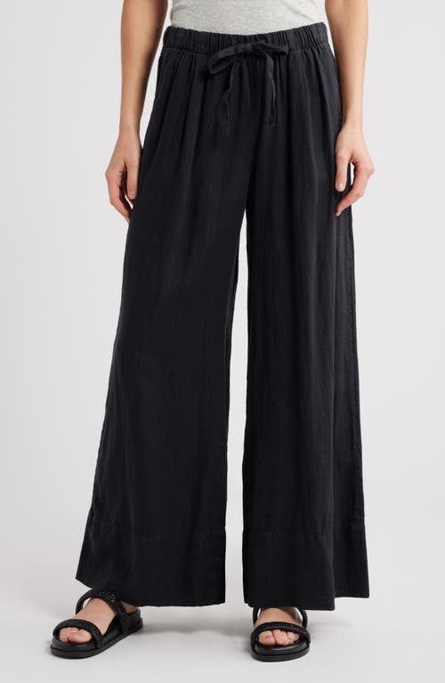 Caslonr Caslon(r) Wide Leg Linen Pants In Black