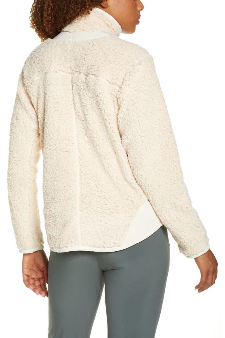 Mix It Up Faux Shearling Half Zip Pullover, Alternate, color, BEIGE RAINY DAY