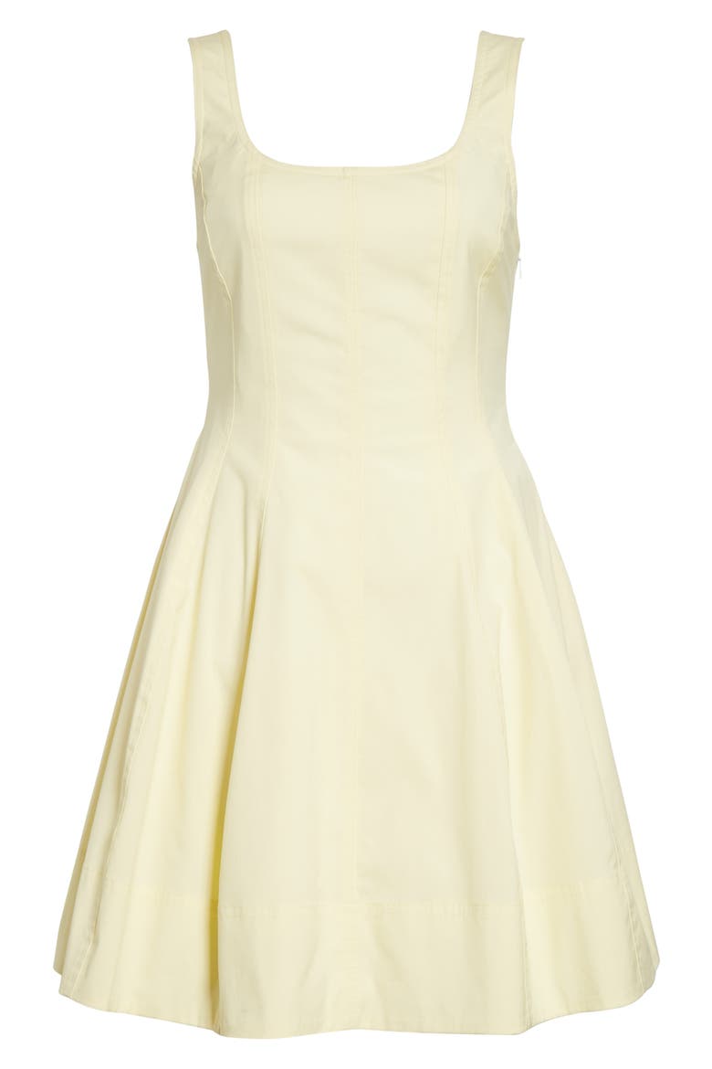 Vea Fit & Flare Mini Sundress, Alternate, color, LIGHT CANARY