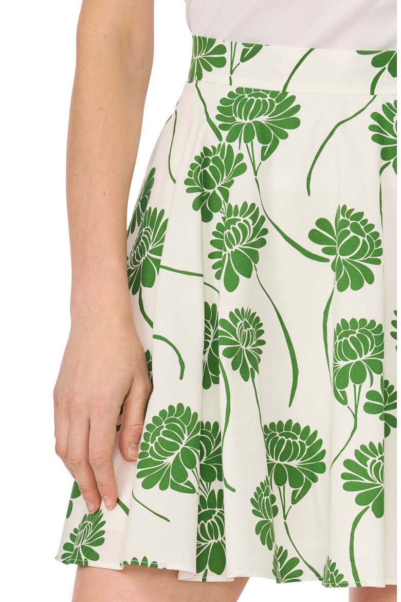 Floral Cotton Mini Circle Skirt, Alternate, color, MOSS