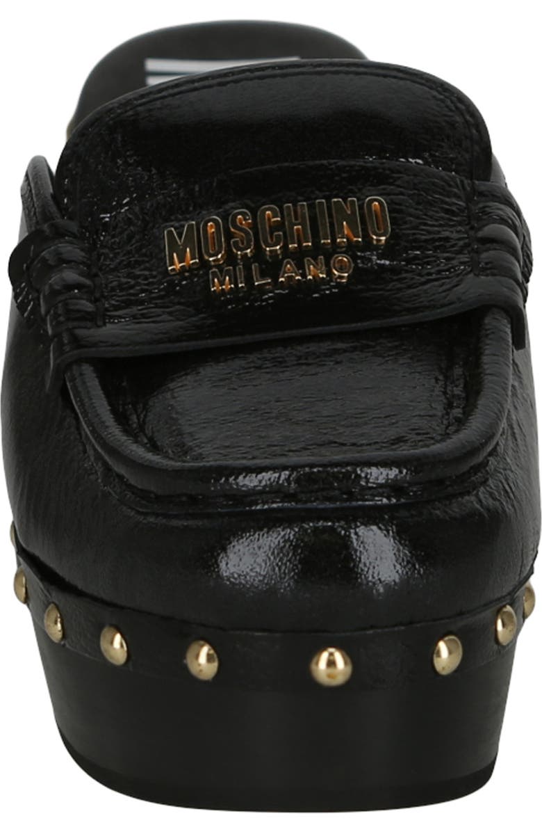 Moschino Patent Leather Platform Clog, Alternate, color,