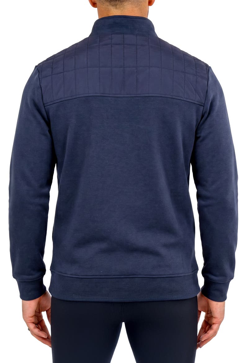 Mercerized Cotton Quarter Zip Pullover, Alternate, color, BLUE