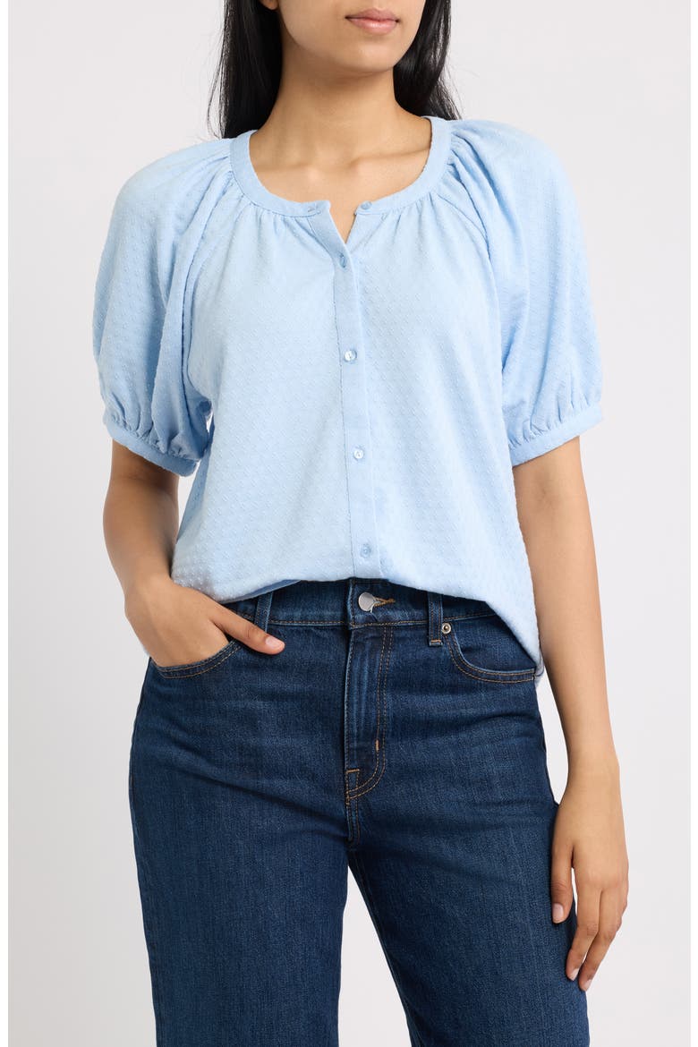 Puff Sleeve Top, Main, color, LIGHT BLUE