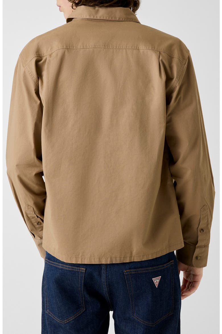 Boxy Cotton Shirt Jacket, Alternate, color, TAN