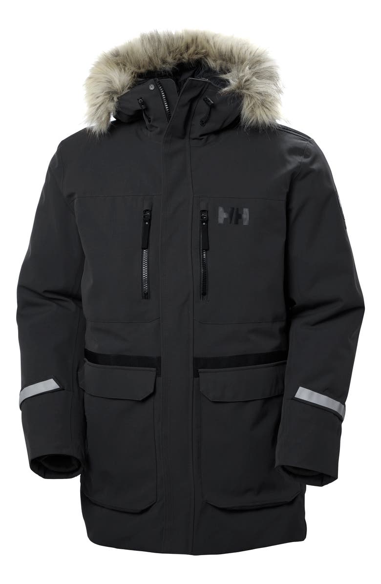 Helly Hansen Varanger Waterproof Faux Fur Trim Down & Feather Fill Parka, Alternate, color, 