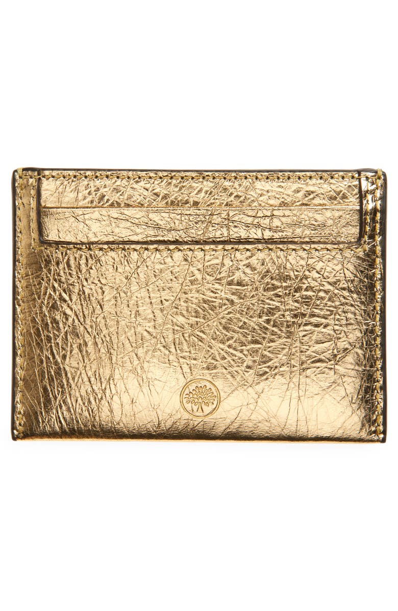 Mulberry Crinkled Metallic Leather Card Case, Alternate, color, Somerset Gold